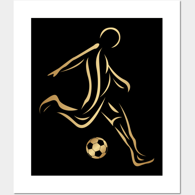 Abstract Golden Soccer Football Wall Art by SNstore